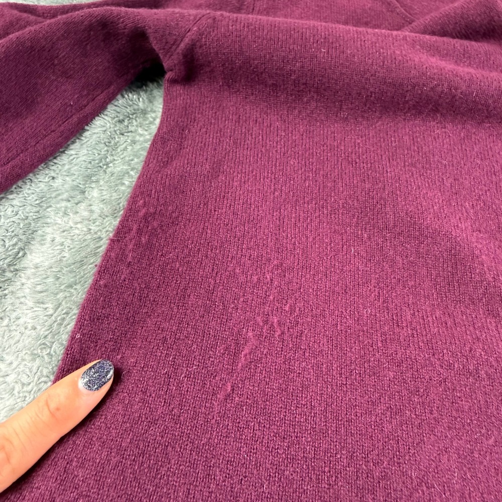 Margaret O Leary 100% Cashmere V‎ Neck Button Front Pullover Sweater Amethyst S - Picture 5 of 10